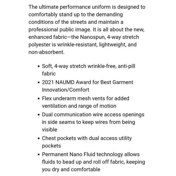 Elbeco Men's Medium Blue Poly/Cotton First Responder Professional Performance Un - Picture 8 of 13